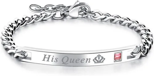 Miniatura 6 de Regalo para amante, su reina y su rey, pulseras de acero inoxidable para parejas, para mujeres y hombres, juego de joyas a juego