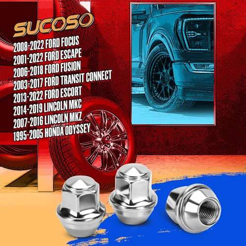 Miniatura 3 de M12x1.5 Tuercas de rueda, tuerca de rueda de asiento de bellota grande de una pieza OEM de fábrica de repuesto para Ford Escape 2001-2025, Ford
