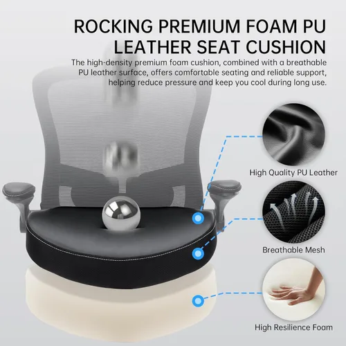 Miniatura 6 de Silla de oficina, 400 libras, ergonómica y resistente, con soporte lumbar ajustable, silla de computadora de malla transpirable con reposabrazos
