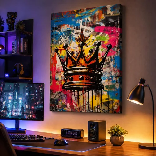Miniatura 27 de ANRUOXI Arte de Pared de Graffiti, Impresión de Lienzo de Astronauta Espacial de Graffiti para Decoración de Pared, Impresiones de Arte Modernas