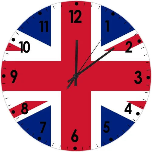 Miniatura 659 de Cheyan Reloj de pared con bandera de Canadá de 12 pulgadas, silencioso, sin tictac, de PVC, funciona con pilas, reloj redondo decorativo, regalo