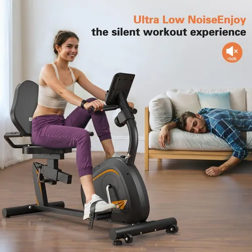 Miniatura 4 de Recumbent Exercise Bike, Stationary Bikes for Home Magnetic Recumbent Bike with Adjust Seat for Adults Seniors, 300LB Capacity & 8-level Resistance