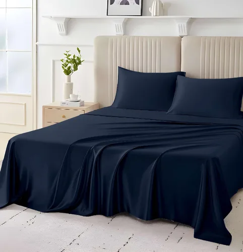 Miniatura 21 de SlumberWell Giza Sheets Twin - Sábanas de 100% algodón egipcio Giza - Juego de 4 piezas - Tamaño individual - Gris oscuro sólido