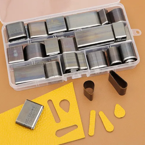 Miniatura 2 de Juego de 50 herramientas de perforación de cuero con forma multiestilo, acero de aleación de plata, fácil almacenamiento y portátil, ideal