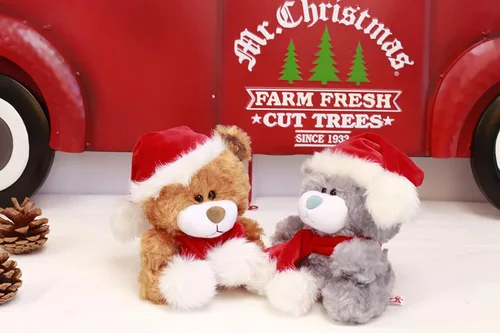 Miniatura 6 de Plushland Adorable oso de peluche suave y peludo, animal de peluche, juguetes de vacaciones, recuerdos de fiesta de Navidad para niños