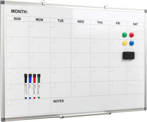 Miniatura 8 de Comix Calendario magnético de borrado en seco, pizarra blanca de 24 x 18 pulgadas, calendario mensual de borrado en seco para pared, planificador