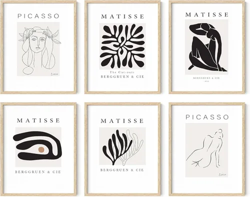 Miniatura 16 de HAUS AND HUES Henri Matisse y Picasso - Juego de 6 pinturas famosas, sin marco, 11 x 14 pulgadas Sin títulos
