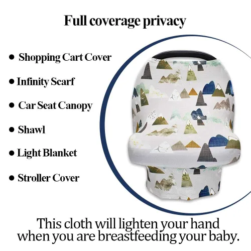Miniatura 4 de Funda elástica para silla de auto infantil con suave gorro de bebé a juego, pañuelo de lactancia versátil, multiuso, para cochecito y silla alta