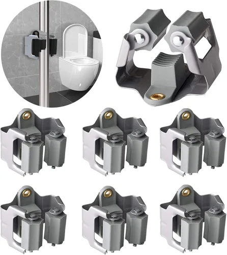 Miniatura 13 de 3-H Soporte para trapeador y escoba de gran tamaño para colgar 2.2 lbs extra, paquete de 10 soportes de pared para colgar y organizar rastrillo