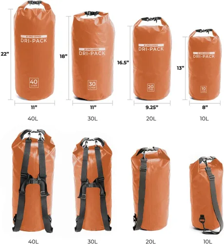 Miniatura 6 de Zero Grid Bolsa seca impermeable – La bolsa de secado flotante se mantiene seca tamaños de 10L/20L/30L/40L para mochileros, kayak, canotaje, Tiger
