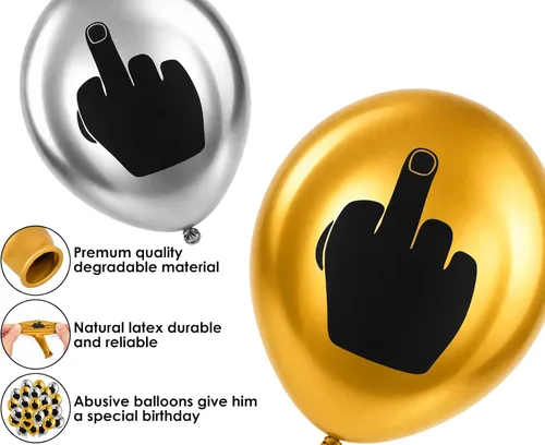 Miniatura 7 de DS. DISTINCTIVE STYLE Middle Finger Balloons 12 Inch Latex Balloons Set of 12 Party Balloons Funny Birthday Decorations for Men and