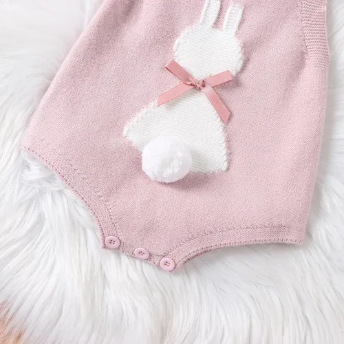 Miniatura 5 de My First Easter - Traje de bebé niña y niño con bordado de conejito en general para recién nacido, ropa de conejo sin mangas