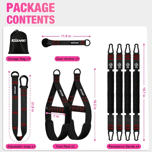 Miniatura 8 de Pull Up Assistance Bands for Women, Heavy Duty Resistance Bands with Handles, Exercise Band with Door Anchor, Workout Band Set for Pull Up Bar, Full