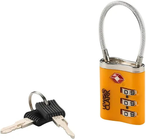 Lewis N. Clark - Cerradura combinada con llaves, naranja/fiesta de bloques), TSA44ONG