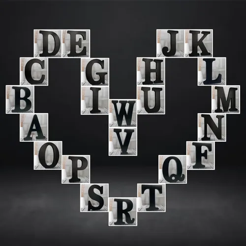 Miniatura 7 de AOCEAN Letras de madera negra de 8 pulgadas Letras de madera sin terminar para decoración de Halloween Letras decorativas de pie Tablero