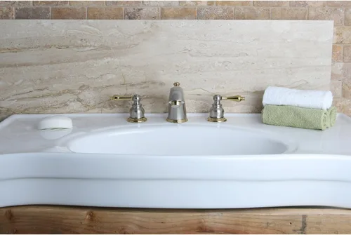 Miniatura 4 de Kingston Brass KB979AL - Grifo victoriano de baño extendido, centro ajustable de 8 pulgadas, níquel cepillado/latón pulido brushed nickel/polished