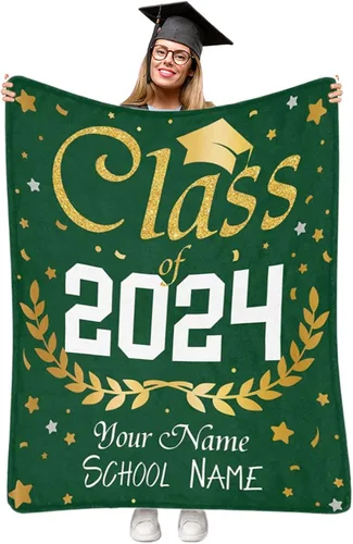 Miniatura 15 de Manta personalizada de graduación 2025, manta personalizada para regalo de graduación con nombre de la universidad, manta de felicitación