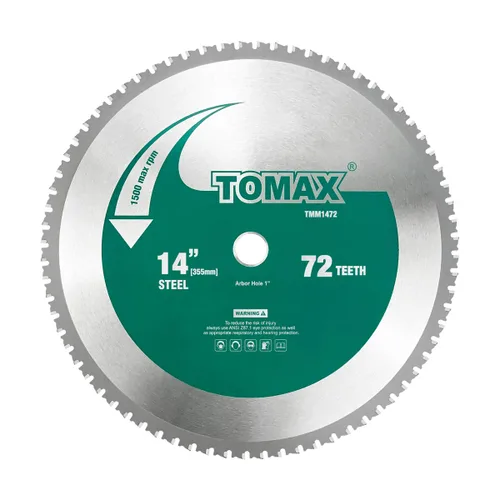 Miniatura 3 de TOMAX Hoja de sierra de acero y metal ferroso de nivel industrial de 48 dientes de 6-1/2 pulgadas con eje de 5/8 pulgadas