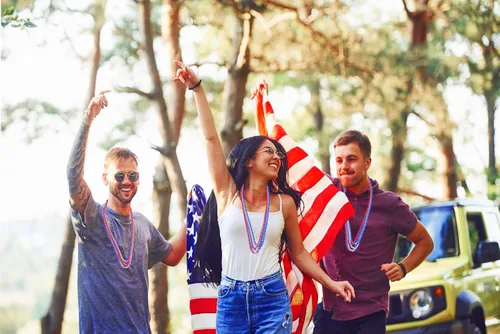 Miniatura 3 de Moon Boat Accesorios para collares del 4 de julio: cuentas azules, blancas y rojas a granel, fiesta patriótica, independencia, Día de los Caídos