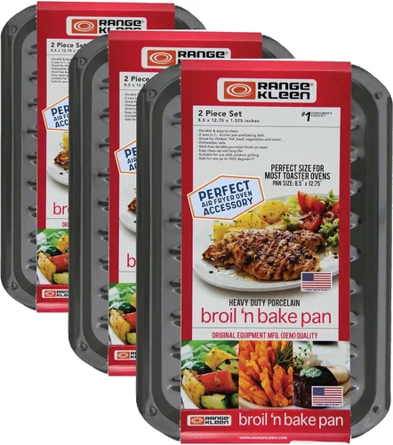 Miniatura 7 de Range Kleen BP106X - Sartén para freír, hornear y asar al aire, 8.5 x 12.75 pulgadas, color negro