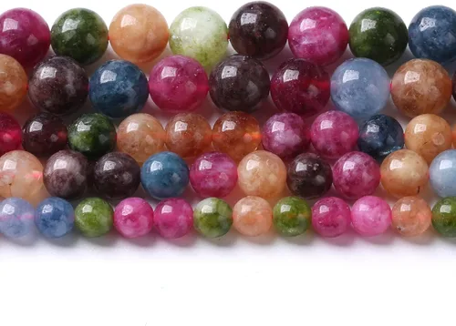 Miniatura 9 de 45 piezas de cuentas de piedra natural de arco iris de Alashan de 8 mm de ágata para hacer joyería, cuentas de piedra de 15" para pulseras