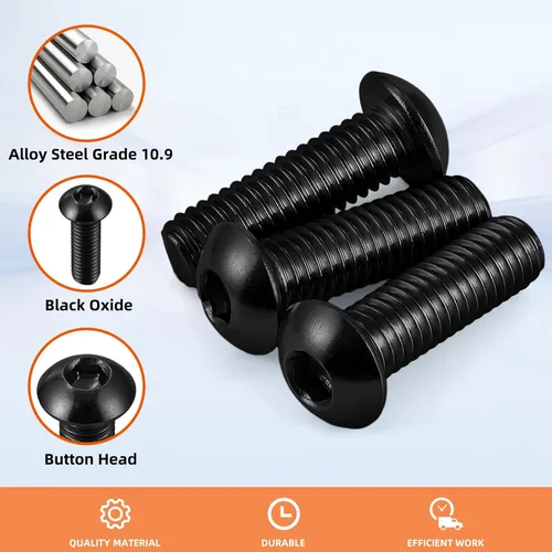 Miniatura 4 de Tornillos de cabeza de botón de 5/16-18 x 1/2", acero de aleación de grado 10.9, unidad hexagonal Allen, 20