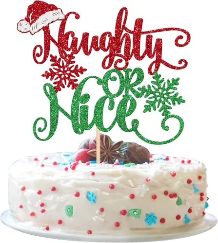 Miniatura 31 de 24 piezas de adornos para cupcakes de Navidad dorados verdes y rojos con purpurina, Papá Noel, árbol de Navidad, adornos para cupcakes para el tema