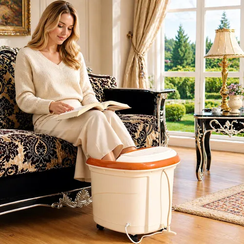 Miniatura 2 de Carepeutic Masajeador automático de agua con masaje de calor, burbujas y rodamiento, bañera eléctrica de remojo de pies con calentamiento de agua