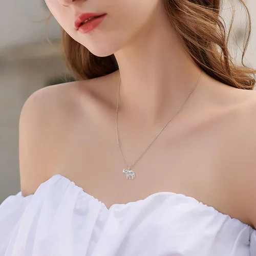 Miniatura 2 de YAFEINI Collar de plata de ley con diseño de vaca de las tierras altas, collar de animales de Capibaravaca de las tierras altas, regalos creativos