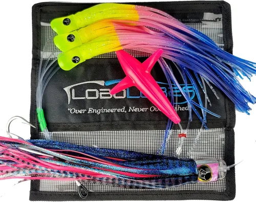 Lobo Lures # 202 Bigeye - Cadena híbrida de margarita híbrida con diseño de atún de caramelo UV pelágico