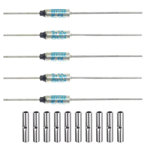 (Paquete de 5 piezas) SF91E SEFUSE Fusibles térmicos 10A 250V (Compatibles con 110V, 125V) Fusibles térmicos de 94 grados Celsius Cortadores