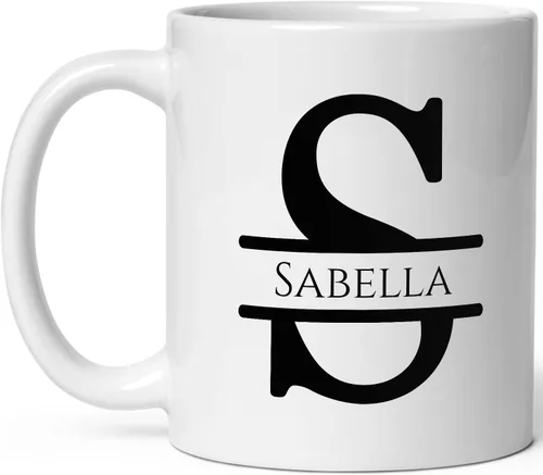 Miniatura 8 de Taza de café personalizada con monograma, letra inicial A personalizada para mujeres, hombres, niñas, niños, papás, mamás amigos, taza de café