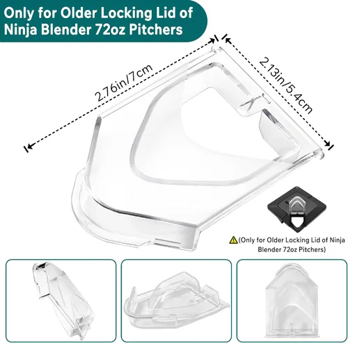 Miniatura 2 de Cubierta de boquilla de repuesto compatible con tapa de licuadora Ninja de 72 onzas, tapa de tapa para jarra Ninja Blender Pitcher parte superior