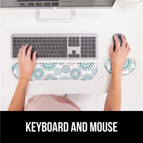 Miniatura 8 de GORILLA GRIP Reposamuñecas de espuma viscoelástica de gel sedoso para teclado de computadora, mouse, diseño ergonómico para aliviar el dolor
