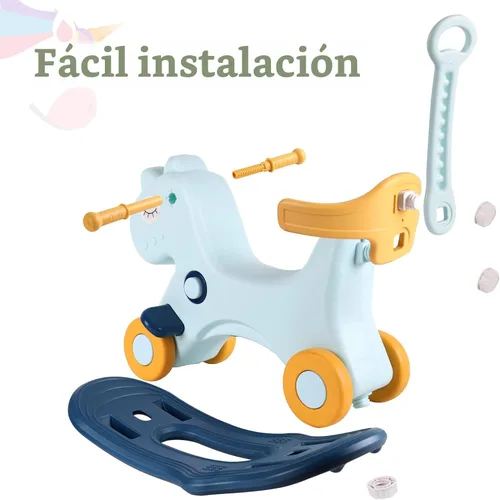 Miniatura 6 de Caballo mecedor 4 en 1 para niños pequeños de 1 a 3 años, juguete mecedor para bebé, divertido regalo de cumpleaños para niños de 1+ años, juguete