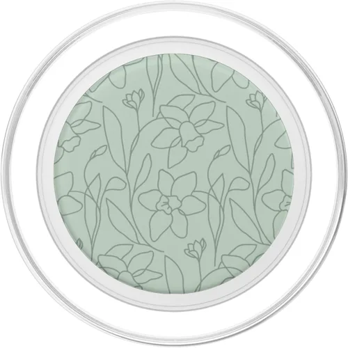 Miniatura 2 de Poppy Flower Line Art Modern Leaves Boho Sage Green PopSockets MagSafe PopGrip para iPhone