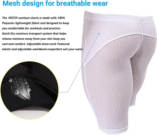 Miniatura 6 de MIZOK Pantalones cortos de entrenamiento de malla de secado rápido para hombre