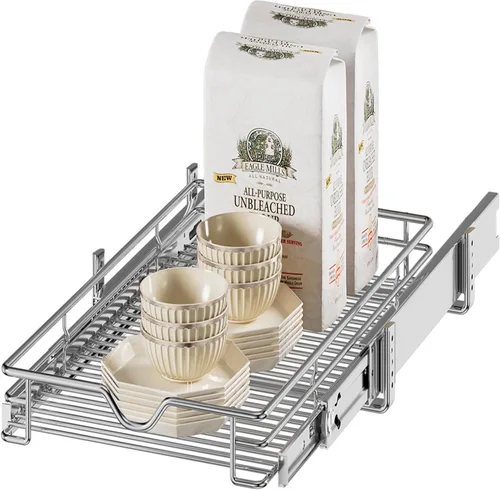 DINDON Organizador de gabinete extraíble (11 pulgadas de ancho x 18 pulgadas de profundidad), cajones extraíbles para armarios de cocina, estantes