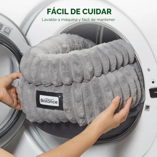 Miniatura 7 de BALANCE Cama para gatos, cama para gatitos, camas redondas lavables para gatos de interior, cama de felpa súper suave de piel sintética para Gris