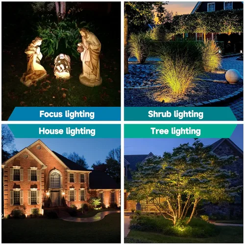 Miniatura 7 de Gardencoin Focos de paisaje de latón macizo para exterior, 12V luz de foco LED de bajo voltaje impermeable de servicio pesado para iluminación