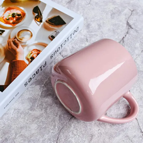 Miniatura 6 de Bosmarlin Juego de 2 tazas de café de cerámica brillante, taza de té para oficina y hogar, 18 onzas, adecuadas para lavavajillas y microondas