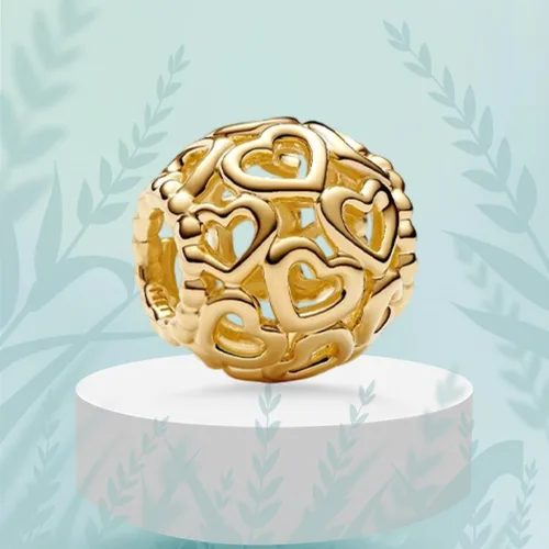 Miniatura 74 de Dijes de plata de ley 925 con diseño de oso dorado para mujer, pulseras y collares, regalos para familiares y amigos, 3 piezas/paquete