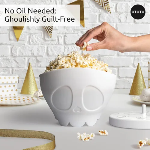 Miniatura 3 de OTOTO Nuevo Scary Poppings Palomitero para Microondas - Palomitero Gótico para Microondas, Palomitas de Silicona para Microondas, Cuencos Plegables
