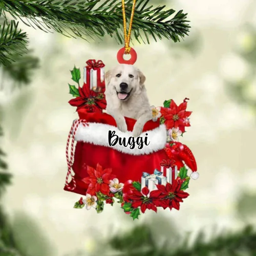 Miniatura 168 de Perro Akita Inu personalizado en bolsa de regalo, adorno de Navidad, nombre personalizado, regalo para amantes de los perros, familia, Navidad