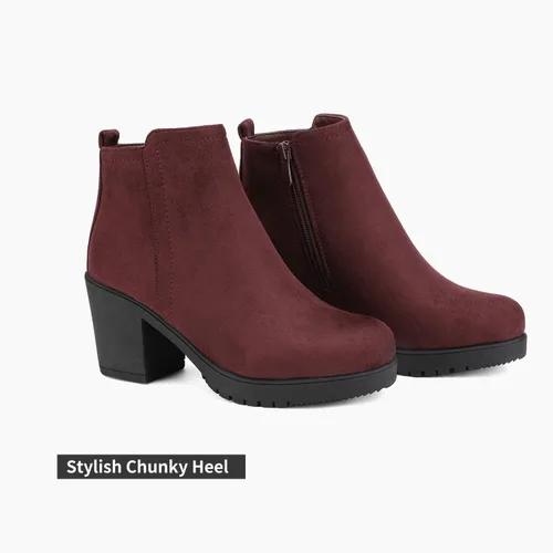 Miniatura 4 de DREAM PAIRS Women's Ankle Boots Chunky Heel Platform Fall Heeled Short Booties Shoes