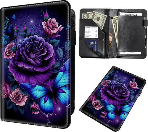 Miniatura 30 de Server Book,Waitress Book,5x9 Inch Server Books for Waitress & Waiter, Cute PU Leather Serving Book Guest Check Presenters Organizer with Zipper