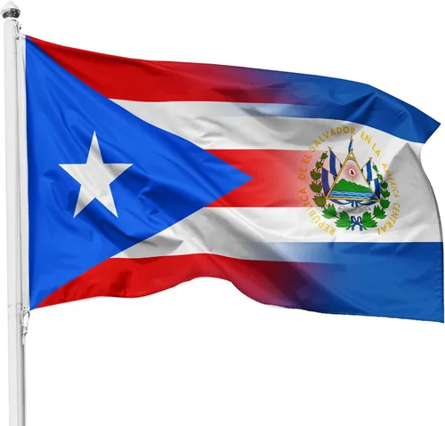 Miniatura 10 de Bandera de México El Salvador - 3x5 pies de nailon, uso en exteriores e interiores