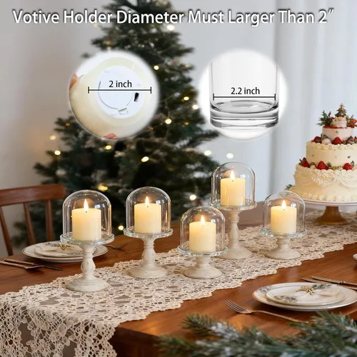 Miniatura 2 de Lezonic - Velas votivas sin llama operadas por batería con control remoto y temporizador, paquete de 6 (D:2" X H:2") velas LED de cera fluctuante