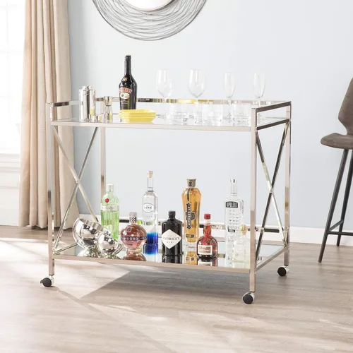 Miniatura 8 de SEI FURNITURE Southern Enterprises Maxton - Carrito de bar, plateado pulido