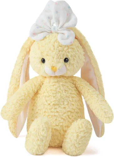Miniatura 13 de Animal de Peluche Conejito Suave Juguete Tierno de 8'' de Largo - Conejito de Peluche Marrón de Orejas Largas con Lazo Rosa Juguetes de Peluche